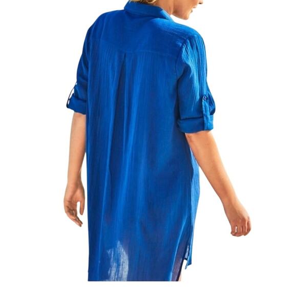 Swimsuits For All Women's Plus Size Swim Cover-Up Royal Blue Size 26/28 NWT - Picture 2 of 10